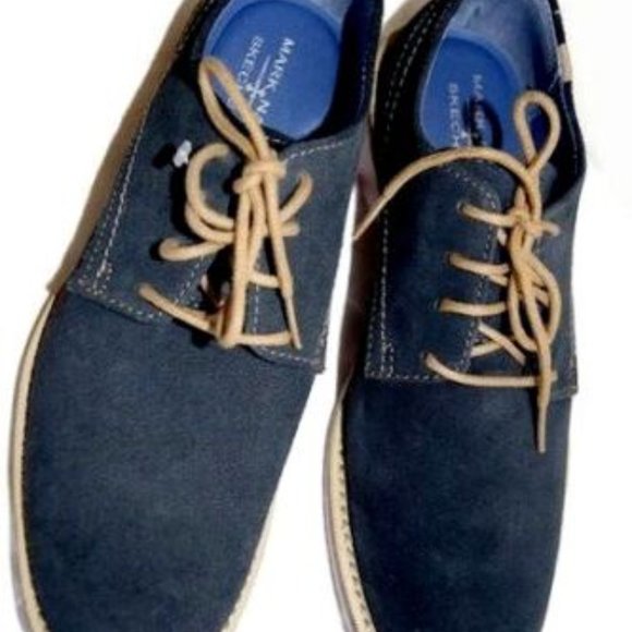 Mark Nason Skechers Men\'s Memory Foam Lux Footbed Shoes US Size 7.5 Navy Bartime main image 4